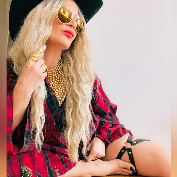 KALI RED LUXURY LONG KIMONO - Picture 1 of 10